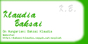 klaudia baksai business card